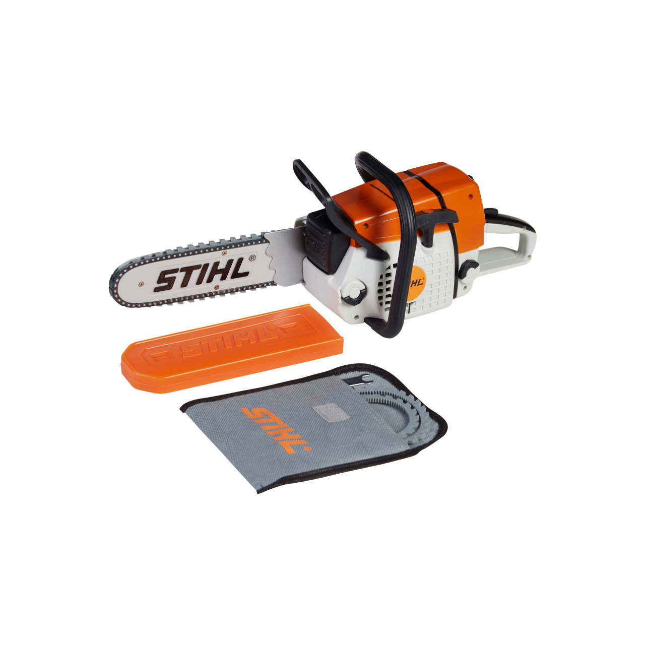 Stihl Spielzeugsäge mit Schwertschutz und Ersatzkette