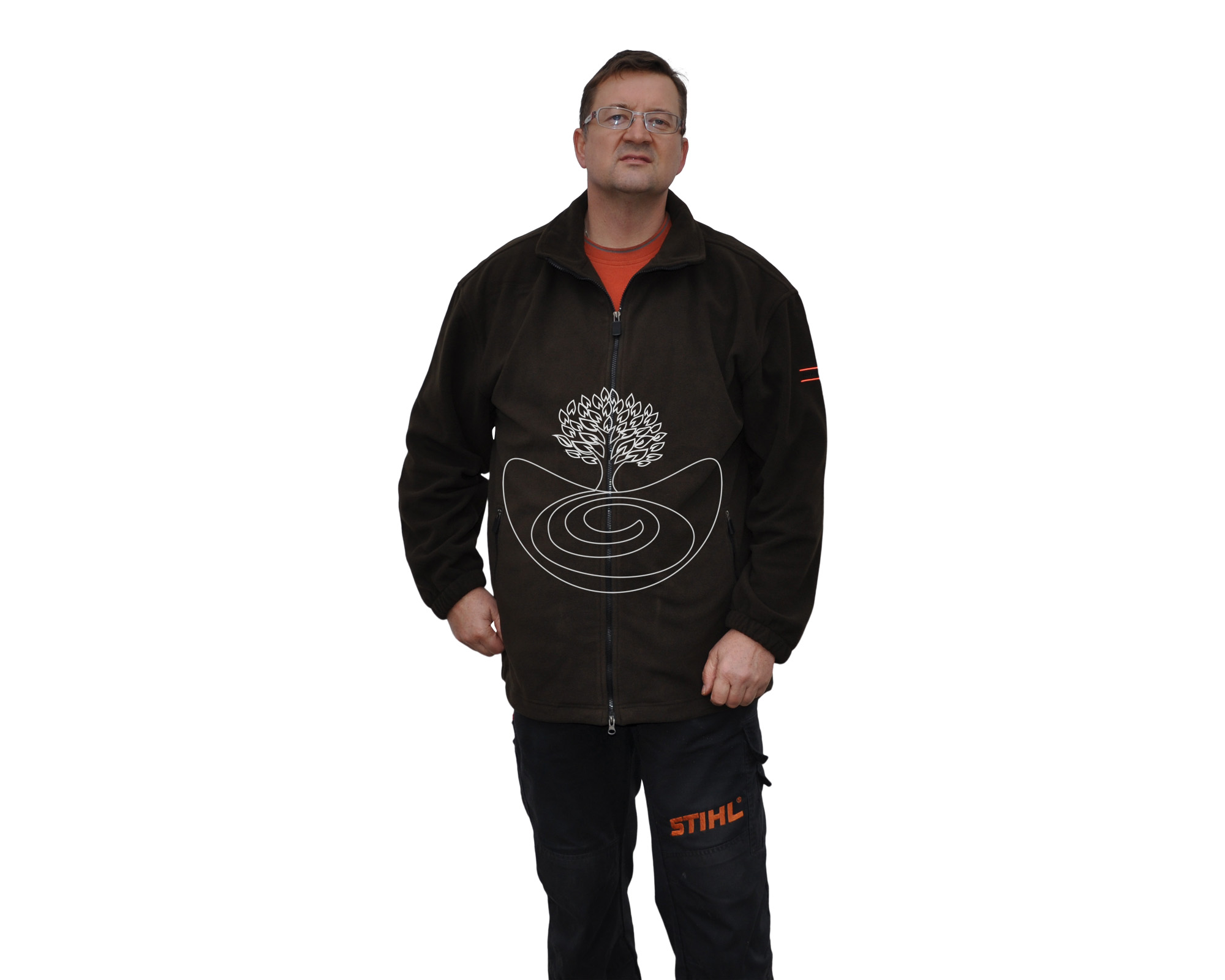 Esche Fleece-Jacke Farbe oliv/braun Größe XXL