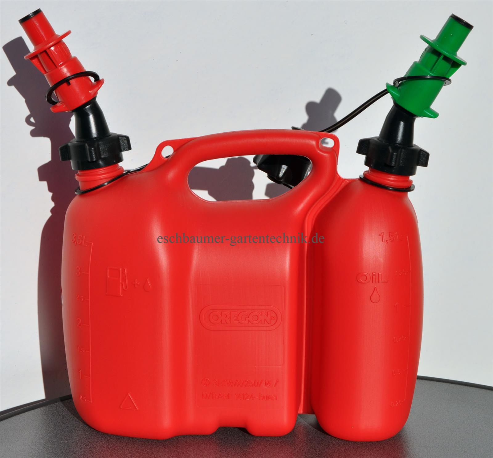 Oregon Kombikanister rot 3,5l + 1,5l  mit 2 Einfüllsysteme