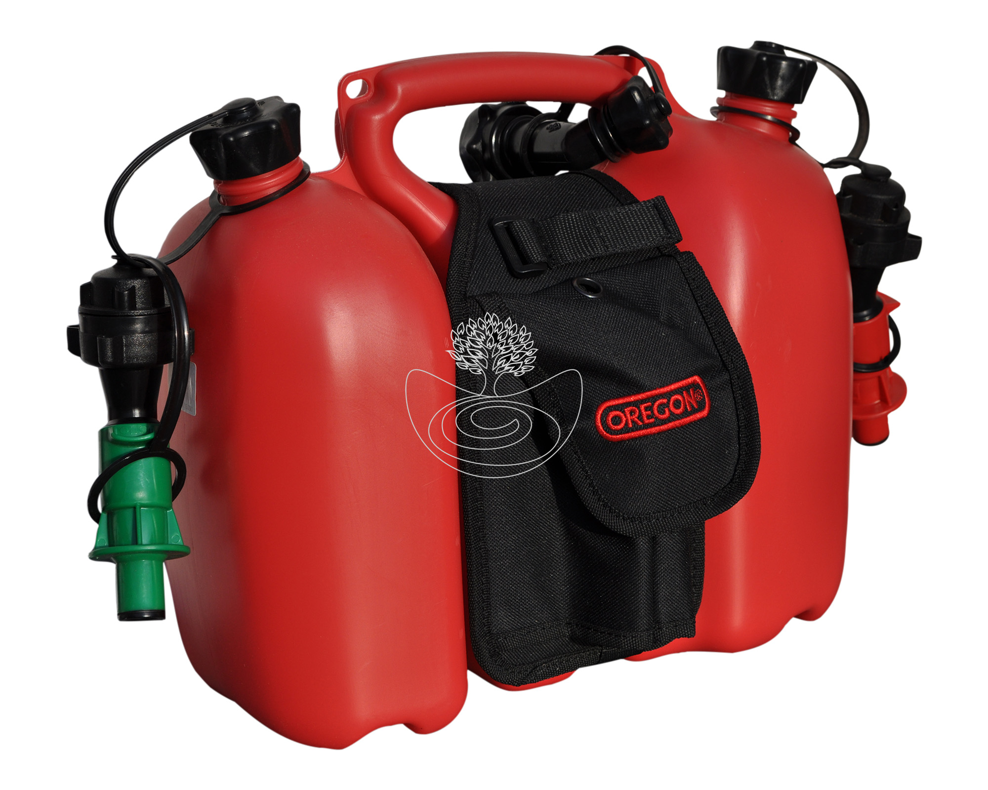 Oregon Doppelkanister 6 Liter + 3 Liter Fiordland Set mit Satteltasche + 2 Ausgießer + 2 Schelltanksysteme rot