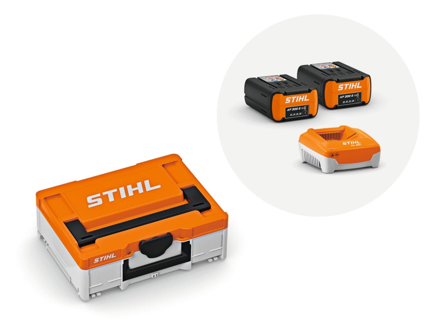Stihl Power-Box 2 mit 2x AP 300 S und AL 501 - AP-System