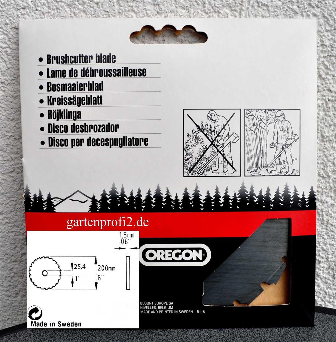 Oregon Meißelzahn-Kreissägeblatt 25,4mm x 200mm